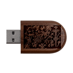 Weave Haeckel Lichenes Photobionten Wood Oval Usb Flash Drive by Cemarart