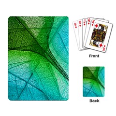 3d Leaves Texture Sheet Blue Green Playing Cards Single Design (rectangle)