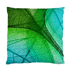 3d Leaves Texture Sheet Blue Green Standard Cushion Case (two Sides) by Cemarart