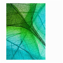 3d Leaves Texture Sheet Blue Green Small Garden Flag (two Sides) by Cemarart