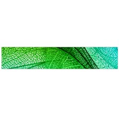 3d Leaves Texture Sheet Blue Green Large Premium Plush Fleece Scarf 