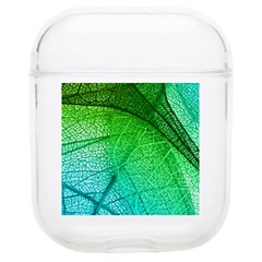 3d Leaves Texture Sheet Blue Green Soft Tpu Airpods 1/2 Case by Cemarart