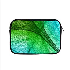 3d Leaves Texture Sheet Blue Green Apple Macbook Pro 15  Zipper Case by Cemarart