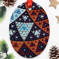 Fractal Triangle Geometric Abstract Pattern Ornament (oval)