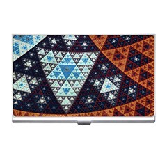 Fractal Triangle Geometric Abstract Pattern Business Card Holder by Cemarart