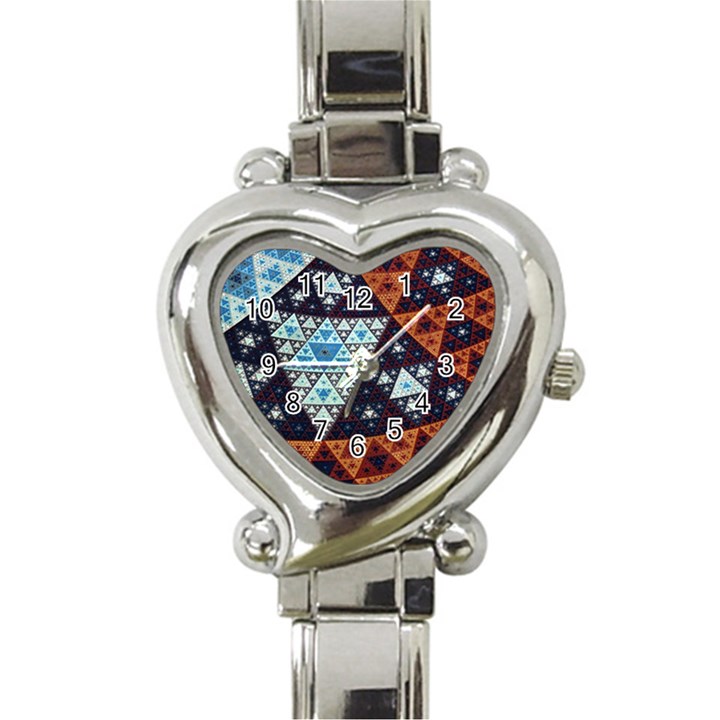 Fractal Triangle Geometric Abstract Pattern Heart Italian Charm Watch