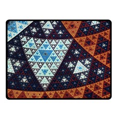 Fractal Triangle Geometric Abstract Pattern Fleece Blanket (small) by Cemarart