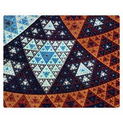 Fractal Triangle Geometric Abstract Pattern Two Sides Premium Plush Fleece Blanket (teen Size) by Cemarart