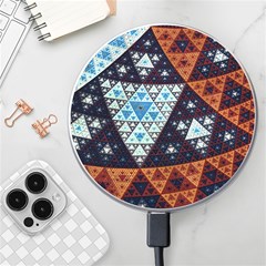 Fractal Triangle Geometric Abstract Pattern Wireless Fast Charger(white) by Cemarart