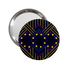 Line Square Pattern Violet Blue Yellow Design 2 25  Handbag Mirrors by Ravend