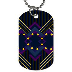 Line Square Pattern Violet Blue Yellow Design Dog Tag (one Side)