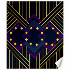 Line Square Pattern Violet Blue Yellow Design Canvas 8  X 10  by Ravend