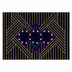 Line Square Pattern Violet Blue Yellow Design Large Glasses Cloth (2 Sides) by Ravend