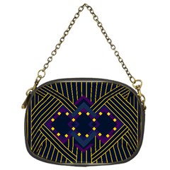 Line Square Pattern Violet Blue Yellow Design Chain Purse (one Side) by Ravend