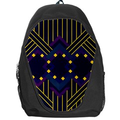 Line Square Pattern Violet Blue Yellow Design Backpack Bag by Ravend