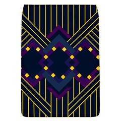 Line Square Pattern Violet Blue Yellow Design Removable Flap Cover (l) by Ravend