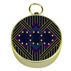 Line Square Pattern Violet Blue Yellow Design Gold Compasses by Ravend