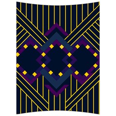 Line Square Pattern Violet Blue Yellow Design Back Support Cushion by Ravend