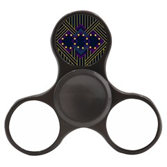 Line Square Pattern Violet Blue Yellow Design Finger Spinner by Ravend