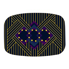 Line Square Pattern Violet Blue Yellow Design Mini Square Pill Box by Ravend