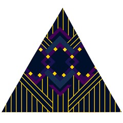 Line Square Pattern Violet Blue Yellow Design Wooden Puzzle Triangle by Ravend