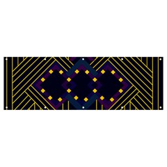 Line Square Pattern Violet Blue Yellow Design Banner And Sign 12  X 4  by Ravend