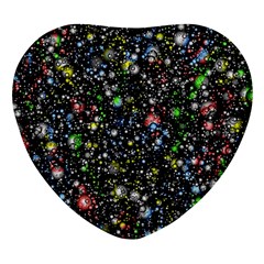 Universe Star Planet Galaxy Heart Glass Fridge Magnet (4 Pack) by Ravend