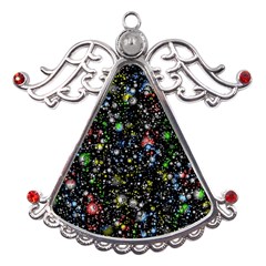 Universe Star Planet Galaxy Metal Angel With Crystal Ornament by Ravend