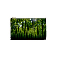 Green Forest Jungle Trees Nature Sunny Cosmetic Bag (small) by Ravend