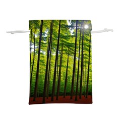 Green Forest Jungle Trees Nature Sunny Lightweight Drawstring Pouch (l) by Ravend