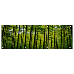 Green Forest Jungle Trees Nature Sunny Banner And Sign 9  X 3  by Ravend