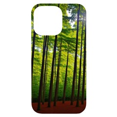 Green Forest Jungle Trees Nature Sunny Iphone 14 Pro Max Black Uv Print Case by Ravend