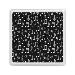 Chalk Music Notes Signs Seamless Pattern Memory Card Reader (square) by Ravend