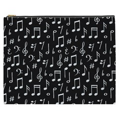 Chalk Music Notes Signs Seamless Pattern Cosmetic Bag (xxxl) by Ravend