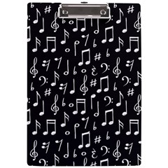 Chalk Music Notes Signs Seamless Pattern A4 Acrylic Clipboard by Ravend