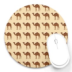 Camel Pattern Design Clothing Round Mousepad by Proyonanggan