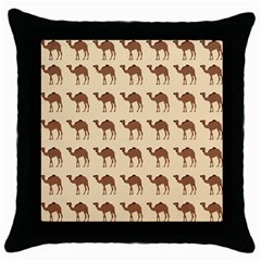 Camel Pattern Design Clothing Throw Pillow Case (black) by Proyonanggan