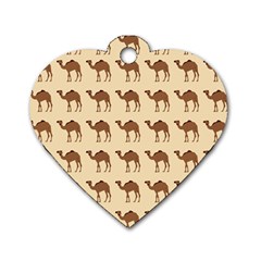 Camel Pattern Design Clothing Dog Tag Heart (one Side) by Proyonanggan