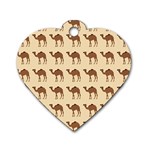 Camel Pattern Design Clothing Dog Tag Heart (One Side) Front