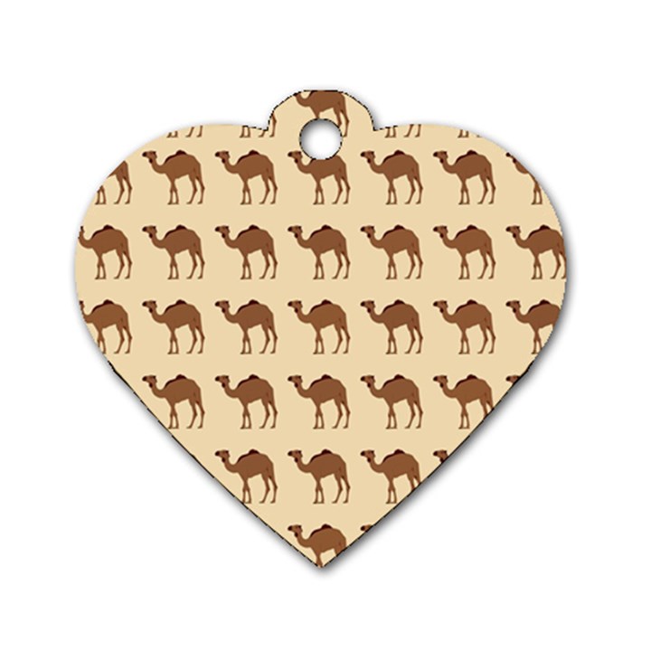 Camel Pattern Design Clothing Dog Tag Heart (One Side)