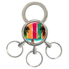 Digital Graphic Clip Art Beach 3-ring Key Chain by Proyonanggan