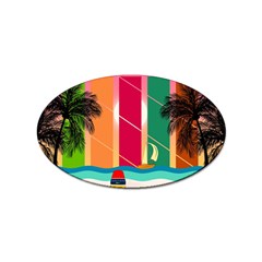 Digital Graphic Clip Art Beach Sticker Oval (10 Pack) by Proyonanggan