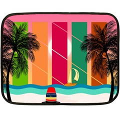 Digital Graphic Clip Art Beach Two Sides Fleece Blanket (mini) by Proyonanggan