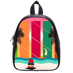 Digital Graphic Clip Art Beach School Bag (small) by Proyonanggan