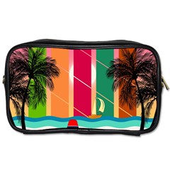 Digital Graphic Clip Art Beach Toiletries Bag (two Sides) by Proyonanggan