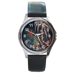 Firework Fireworks Display Lake Round Metal Watch by Proyonanggan