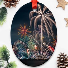 Firework Fireworks Display Lake Ornament (oval)