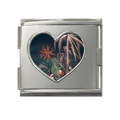 Firework Fireworks Display Lake Mega Link Heart Italian Charm (18mm)