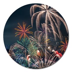 Firework Fireworks Display Lake Magnet 5  (round) by Proyonanggan