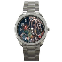 Firework Fireworks Display Lake Sport Metal Watch by Proyonanggan